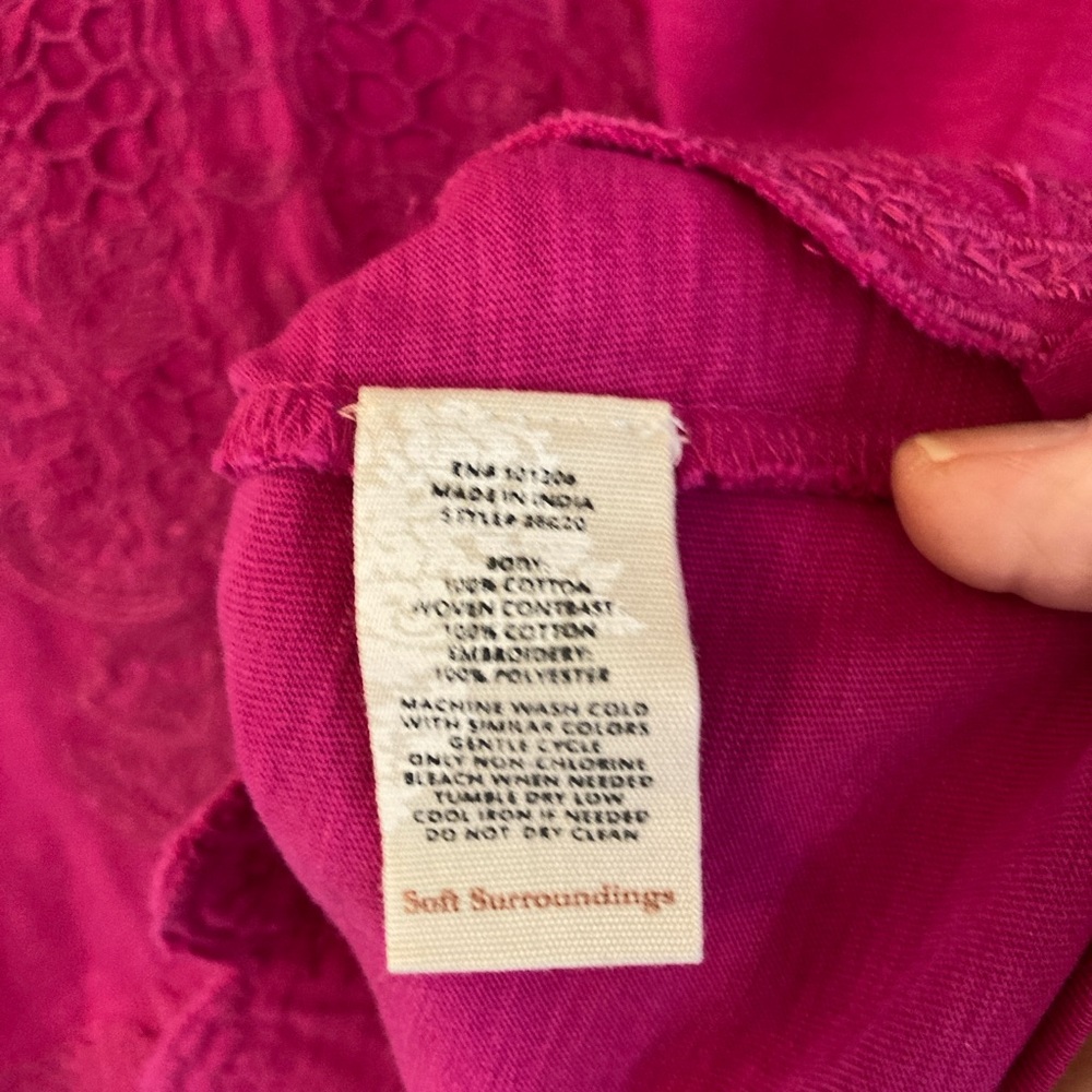 Women’s Pink Lace-Trim Henley Top - Picture 3 of 5
